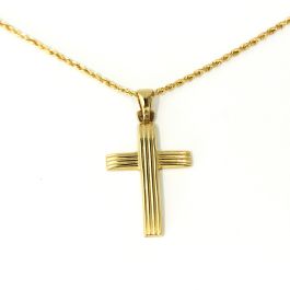 18ct Yellow Gold Cross and Necklace 