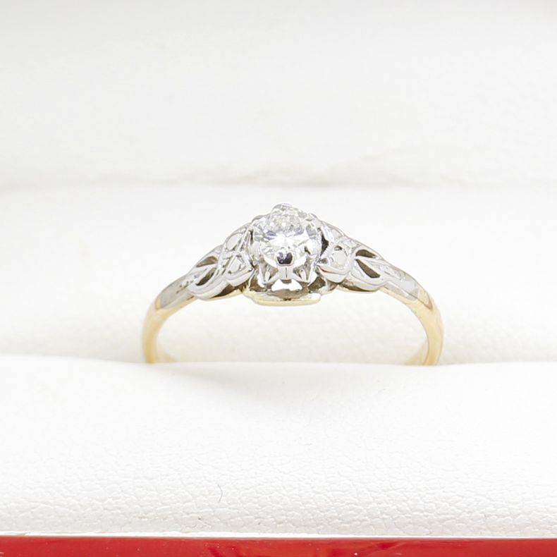 Art Deco 18ct Gold, Diamond Ring - Antique And Vintage Elegance Online  Australia Melbourne Sydney