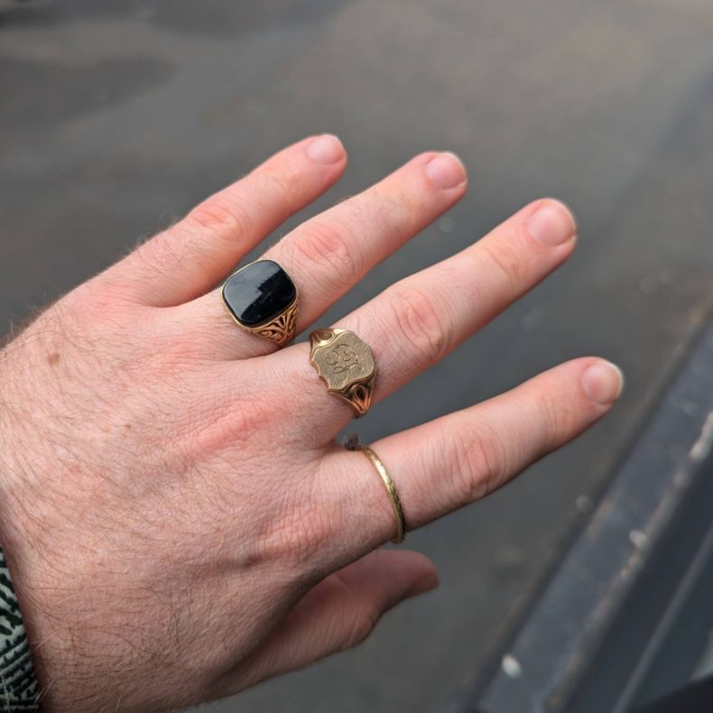 Gents Antique Ring Australian Vintage Gold Mens Signet Ring