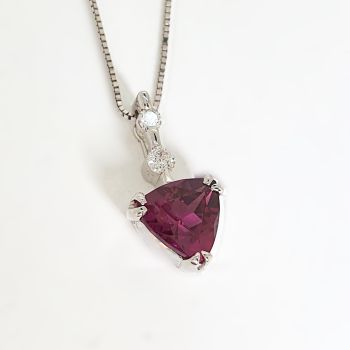 Rhodalite Garnet pendant with Diamonds