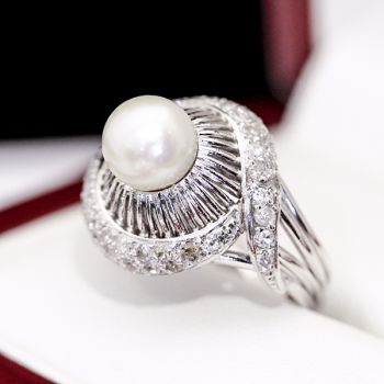 handmade antique pearl engagement ring