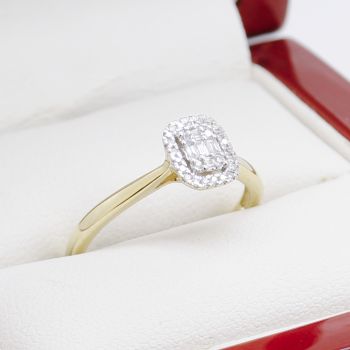 Halo Diamond Ring, Sydney Jewellery, Sydney Vintage Jewellery, Sydney Custom Jewellery, Bespoke Jewellery, Diamond Cluster Engagement Ring, 