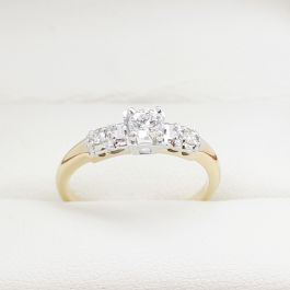 Vintage Handmade Diamond Engagement ring, set in 14ct Yellow and White Gold.