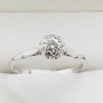 Diamond Cluster Engagement Ring, White Gold Cluster Diamond Ring, Art Deco Vintage Engagement Ring,  Illusion Set Diamond Ring, Same Sex Engagement Ring, Lesbian Wedding Ring, Lesbian Engagement Ring, Vintage Daisy Engagement Ring, 