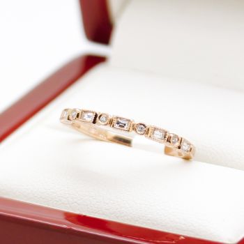 Art Deco Style Wedding Band Rose Gold