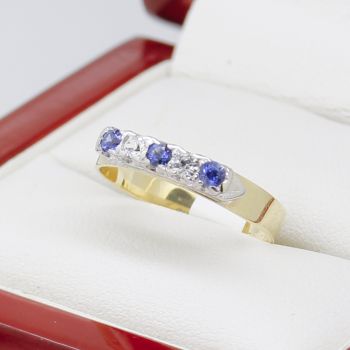 Sapphire Gold wedding band, Vintage Wedding Band, Vintage Wedding Bands, Sydney Vintage Jewellery, Sydney Antique Jewellery, Sapphire Gold Band, 