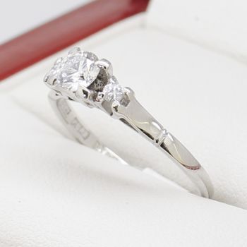 Vintage White Gold Three Stone Diamond Engagement Ring, Past, Present, Future, Sydney Vintage Jewellery, Sydney Vintage Engagement Rings, Australia Vintage Jewellery, Antique Engagement Ring, Vintage Three Stone Diamond Engagement Ring, 