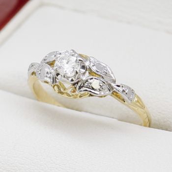 Diamond Two Tone Engagement Ring, Coinage Engagement Ring, Same Sex Engagement Ring, 6 Claw Solitaire Diamond Ring, Hand Made Two Tone Diamond Ring, Solitaire Engagement Ring,  
