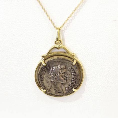 Silver Roman coin necklace