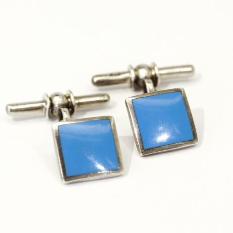 New Sterling silver  and Turquoise square cufflinks