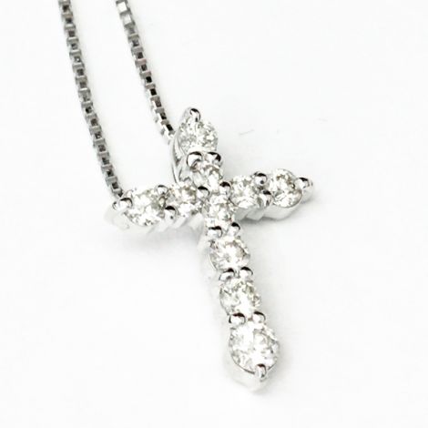 white gold cross pendant necklace