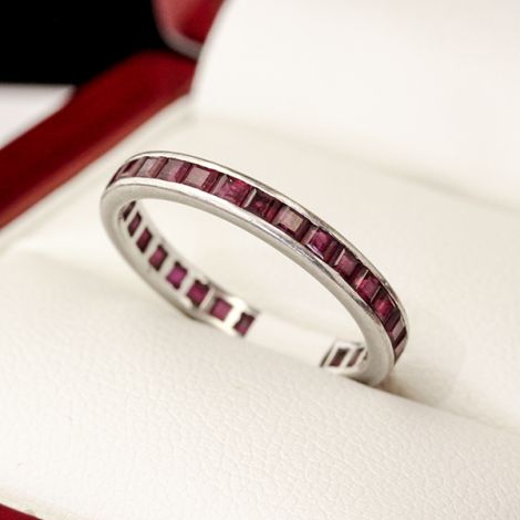 Ruby Eternity ring, in white gold setting