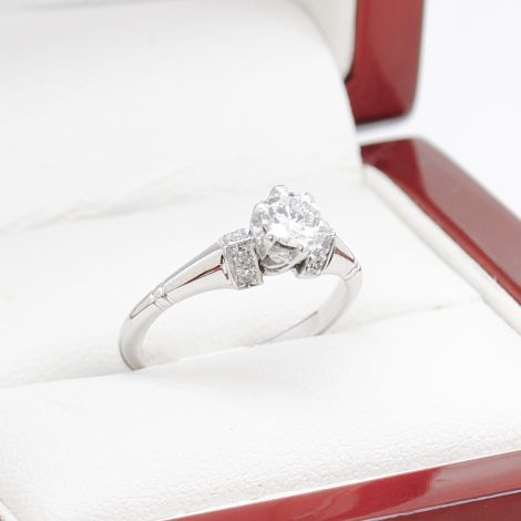 Sydney Vintage Diamond Engagement Ring, Gold Platinum Engagement Ring, Vintage Diamond Engagement Ring, 6 Claw Set Diamond Engagement Ring, Hand Made Diamond Engagement Ring