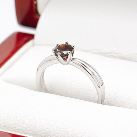 White Gold Red Garnet Solitaire Ring, Estate Age, Sydney Vintage Jewellery, Antique Jewellery, White Gold Garnet Ring, White Gold Solitaire Ring, 