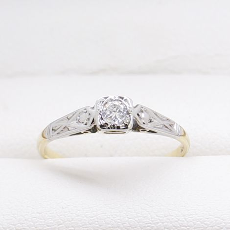 Art Deco Engagement Ring, Vintage Ring, Art Deco Rings, Antique Rings, Two Tone Vintage Ring, Two-tone Vintage Rings, Vintage Jewellery, Sydney Vintage Ring, Sydney Art Deco Ring, Antique Jewellery, Vintage Diamond Ring, Art Deco Diamond Ring, Sydney Vint