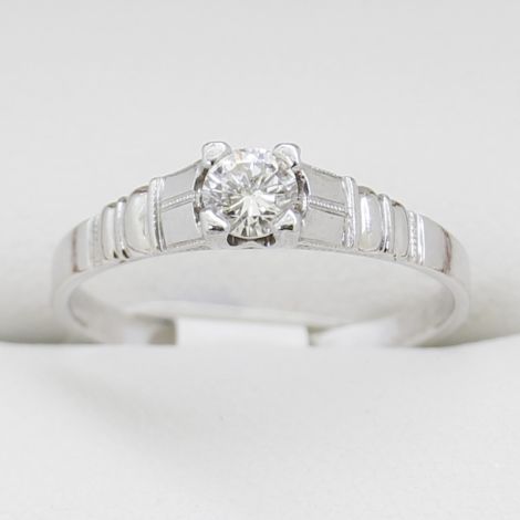 Art Deco White Gold Diamond Solitaire Engagement Ring, Hand Made Jewellery, Vintage engagement ring, Vintage engagement rings, vintage jewellery, antique engagement ring, Sydney Vintage Jewellery, Sydney Vintage Rings, art deco engagement ring, antique je