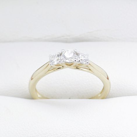 Yellow Gold Diamond Trilogy Engagement Ring, Past Present Future, Vintage Inspired Jewellery, Sydney Vintage Jewellery, Sydney Vintage Rings, Sydney Antique Jewellery, Vintage Inspired Engagement Rings, 