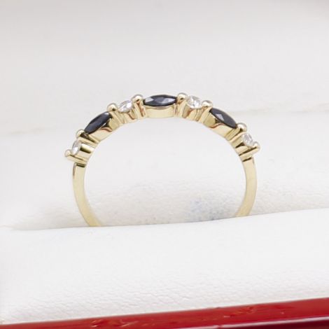 Sapphire & Diamond Band, Wedding Ring or Stacking Ring, New