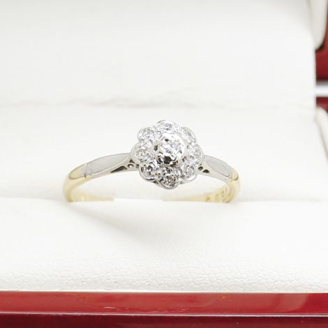 Vintage Diamond Daisy Engagement Ring, Vintage Diamond Engagement Rings, Sydney Studio Appointments, Art Nouveau Jewellery, Custom Jewellery, Handmade Jewellery, vintage jewellery, vintage diamond ring, sydney vintage jewellery, vintage engagement ring, a