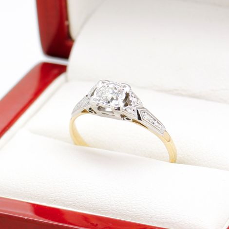 Vintage Art Deco Engagement Ring, Platinum & Gold Diamond Ring, Victorian Jewellery, Edwardian Jewellery, Antique Jewellery, Vintage Jewellery, Vintage Diamond Engagement Rings, Sydney Studio Appointments, Art Nouveau Jewellery, vintage diamond ring, sydn