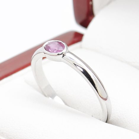 Pink Sapphire Solitaire Dress Ring, Pink Sapphire Solitaire Engagement Ring, Rub-Over Sapphire Ring, Pink Sapphire Ring, Sydney Jewellery, Sydney Estate Jewellery, 