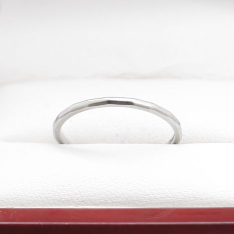 Art Deco Platinum Wedding Band Ring or Stacking Ring, Pentadecagon