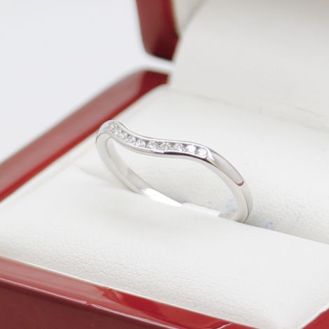 Curved Channel Set Diamond Wedder Ring, New