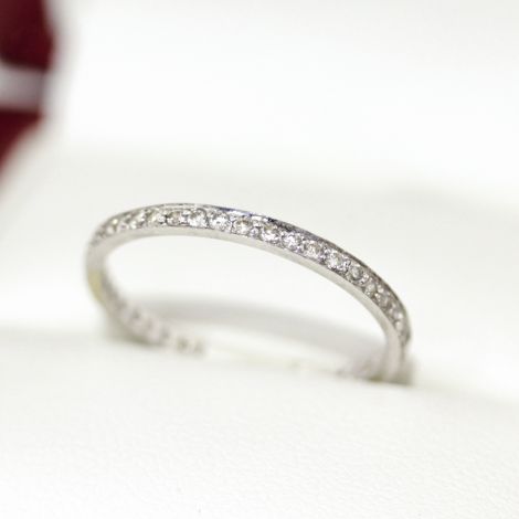Vintage Platinum Diamond Full circle Eternity ring, wedding band