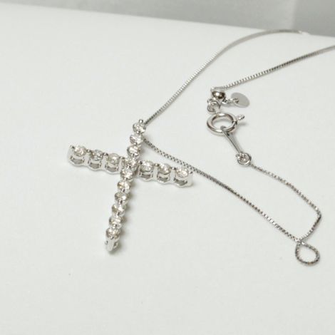 White Gold Cross Necklace, Estate Jewellery Sydney, Crucifix necklace, Diamond Pendant, Diamond necklace