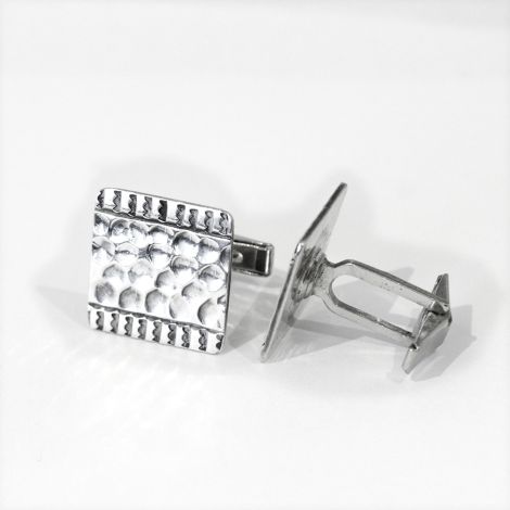 Vintage large silver engraved square cufflinks