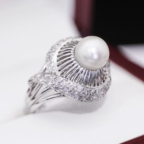 handmade antique pearl engagement ring