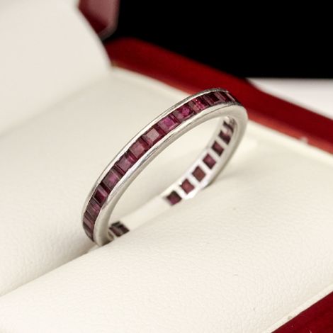 Ruby Eternity ring, in white gold setting
