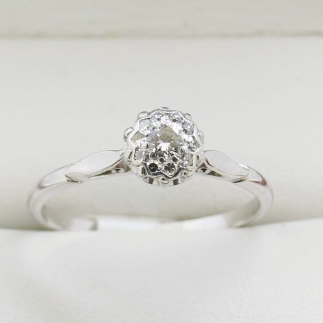 Diamond Cluster Engagement Ring, White Gold Cluster Diamond Ring, Art Deco Vintage Engagement Ring,  Illusion Set Diamond Ring, Same Sex Engagement Ring, Lesbian Wedding Ring, Lesbian Engagement Ring, Vintage Daisy Engagement Ring, 