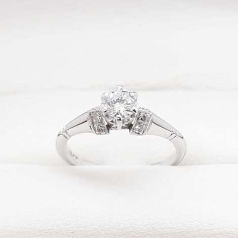 Sydney Vintage Diamond Engagement Ring, Gold Platinum Engagement Ring, Vintage Diamond Engagement Ring, 6 Claw Set Diamond Engagement Ring, Hand Made Diamond Engagement Ring