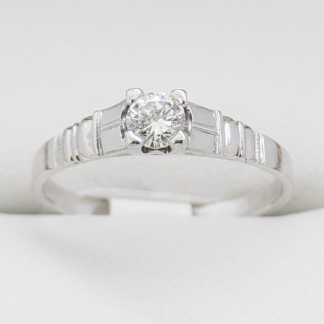 Art Deco White Gold Diamond Solitaire Engagement Ring, Hand Made Jewellery, Vintage engagement ring, Vintage engagement rings, vintage jewellery, antique engagement ring, Sydney Vintage Jewellery, Sydney Vintage Rings, art deco engagement ring, antique je