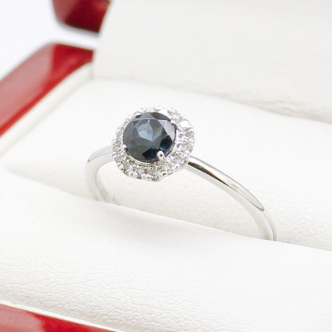 Blue London Topaz Diamond Ring, Estate Aged Jewellery, Vintage Inspired Jewellery, Sydney Vintage Jewellery, Australia Vintage Jewellery, 