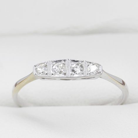 vintage engagement ring, antique engagement ring, vintage engagement rings, art deco engagement ring, sydney vintage jewellery, Vintage Jewellery, antique jewellery, 4 diamond Ring, White gold Art Deco Ring, Art Deco Diamond Ring, Lesbian ring, 