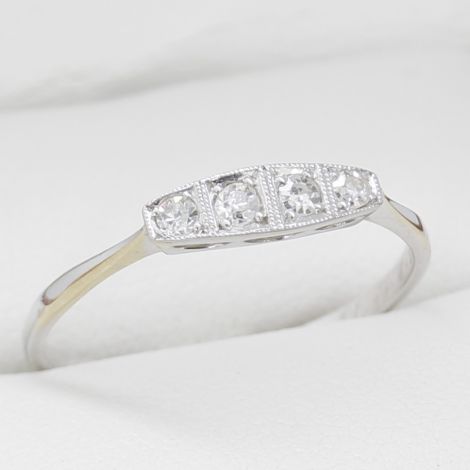 vintage engagement ring, antique engagement ring, vintage engagement rings, art deco engagement ring, sydney vintage jewellery, Vintage Jewellery, antique jewellery, 4 diamond Ring, White gold Art Deco Ring, Art Deco Diamond Ring, Lesbian ring, 