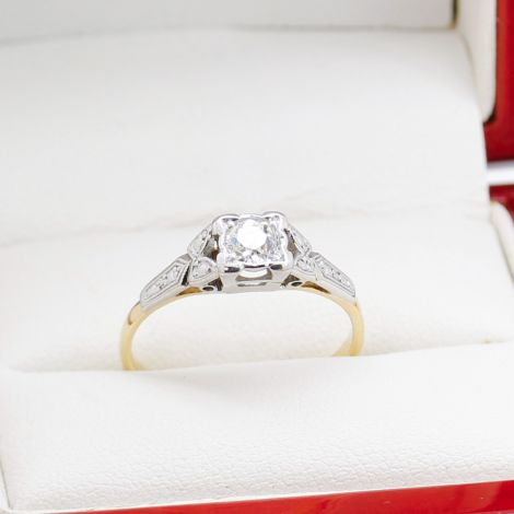 Vintage Art Deco Engagement Ring, Platinum & Gold Diamond Ring, Victorian Jewellery, Edwardian Jewellery, Antique Jewellery, Vintage Jewellery, Vintage Diamond Engagement Rings, Sydney Studio Appointments, Art Nouveau Jewellery, vintage diamond ring, sydn