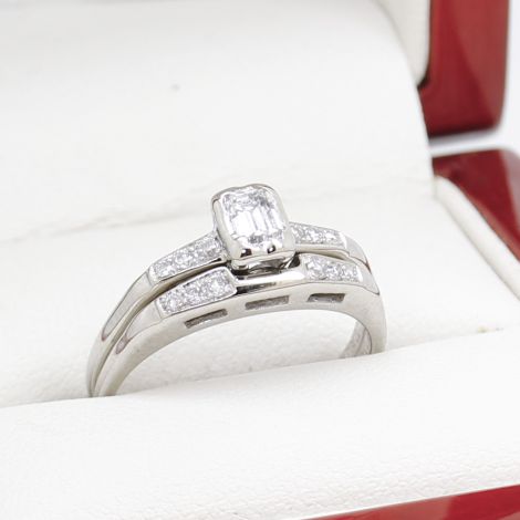 Vintage Emerald Cut Diamond Engagement ring