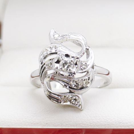 Estate Diamond Ring, Vintage Dress Ring, Art Nouveau Ring, Art Nouveau Jewellery, Estate Jewellery, Vintage Jewellery, 