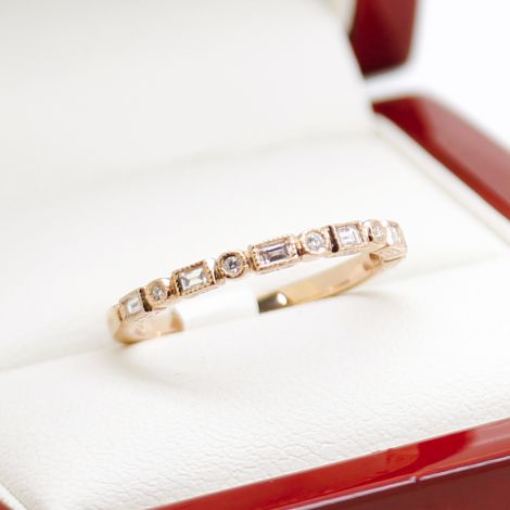 Art Deco Style Wedding Band Rose Gold