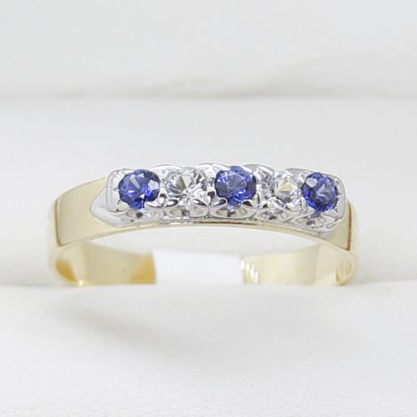 Sapphire Gold wedding band, Vintage Wedding Band, Vintage Wedding Bands, Sydney Vintage Jewellery, Sydney Antique Jewellery, Sapphire Gold Band, 