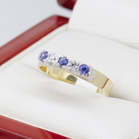 Sapphire Gold wedding band, Vintage Wedding Band, Vintage Wedding Bands, Sydney Vintage Jewellery, Sydney Antique Jewellery, Sapphire Gold Band, 