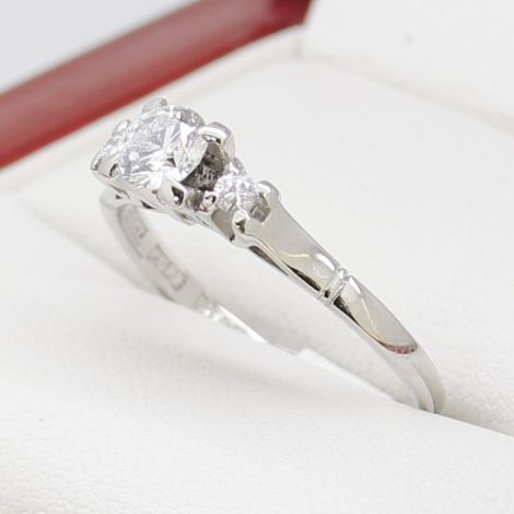 Vintage White Gold Three Stone Diamond Engagement Ring, Past, Present, Future, Sydney Vintage Jewellery, Sydney Vintage Engagement Rings, Australia Vintage Jewellery, Antique Engagement Ring, Vintage Three Stone Diamond Engagement Ring, 