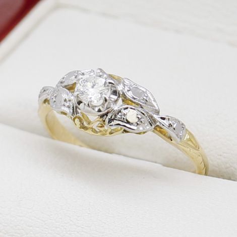 Diamond Two Tone Engagement Ring, Coinage Engagement Ring, Same Sex Engagement Ring, 6 Claw Solitaire Diamond Ring, Hand Made Two Tone Diamond Ring, Solitaire Engagement Ring,  